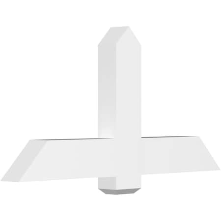 Ekena Millwork Eugene Architectural Grade PVC Gable Bracket, 48"W x 24"H x 4"D x 6"F, 12/12 Pitch GBP048X24X0406EUG00